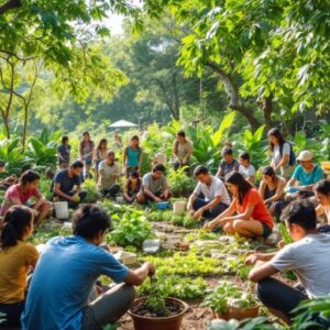 Komunitas Sampang beraktivitas dalam pembangunan berkelanjutan.